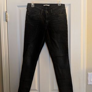 Black Levi's 711 Skinny Jeans